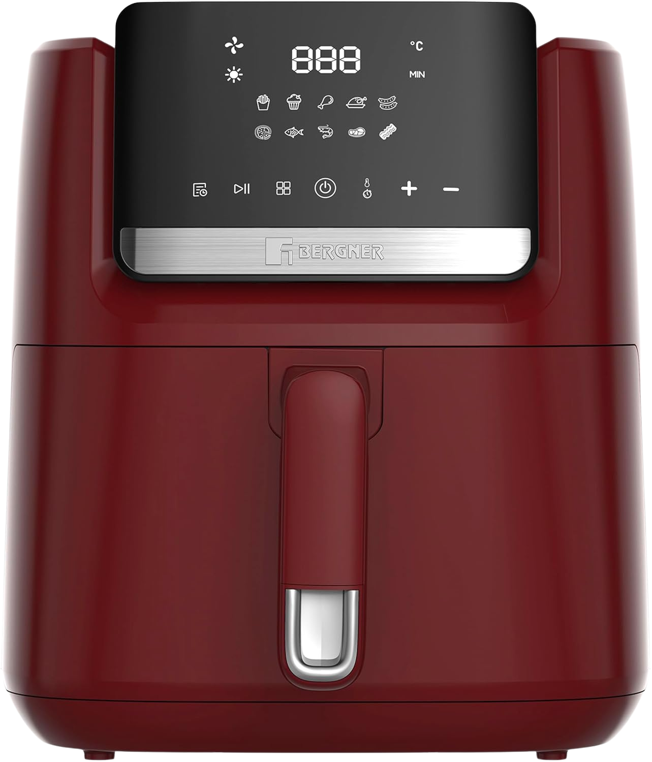 BERGNER MAROON - Freidora de Aire 1600W 6.5L - 10 Programas