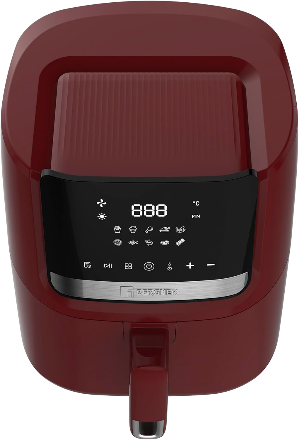 BERGNER MAROON - Freidora de Aire 1600W 6.5L - 10 Programas