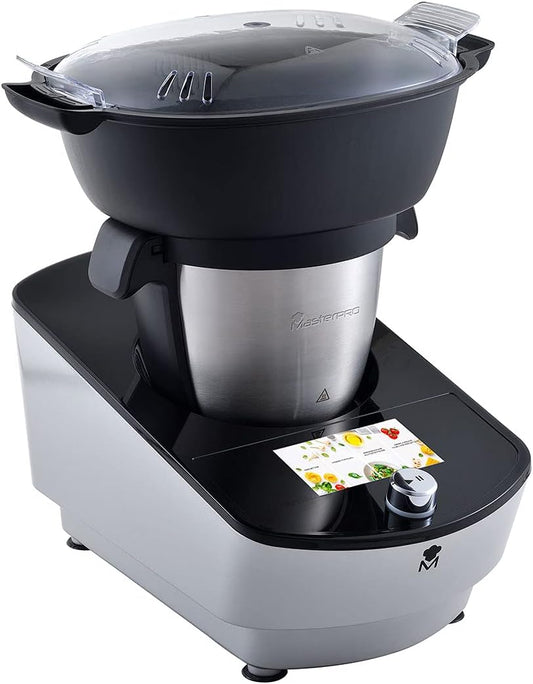 Masterpro Robot de Cocina Táctil- MultiCooker Touch 3,L, Multifunción, 9 Programas Automáticos, Pantalla Táctil, 12 Velocidades, Apta para Lavavajillas,