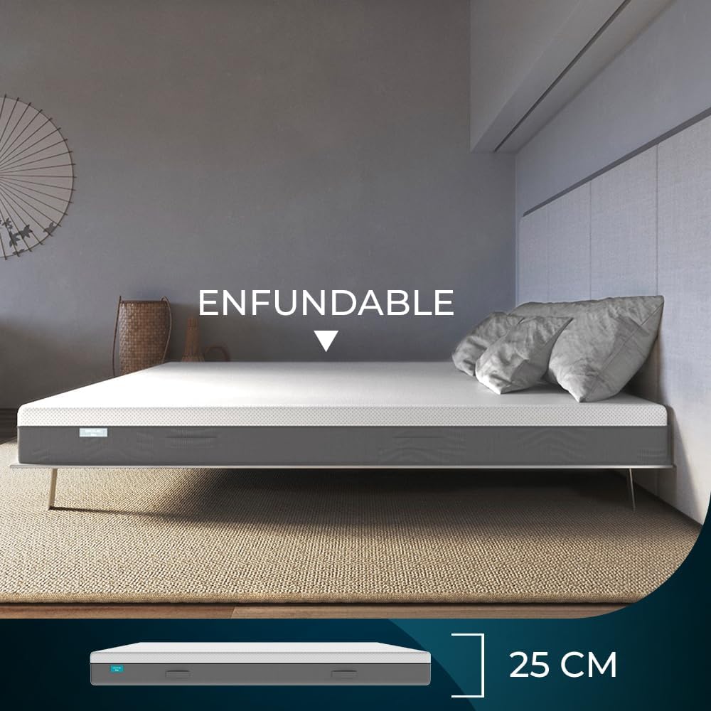 Cecotec Colchón Viscoelástico y Enfundable Flow Original 150x190