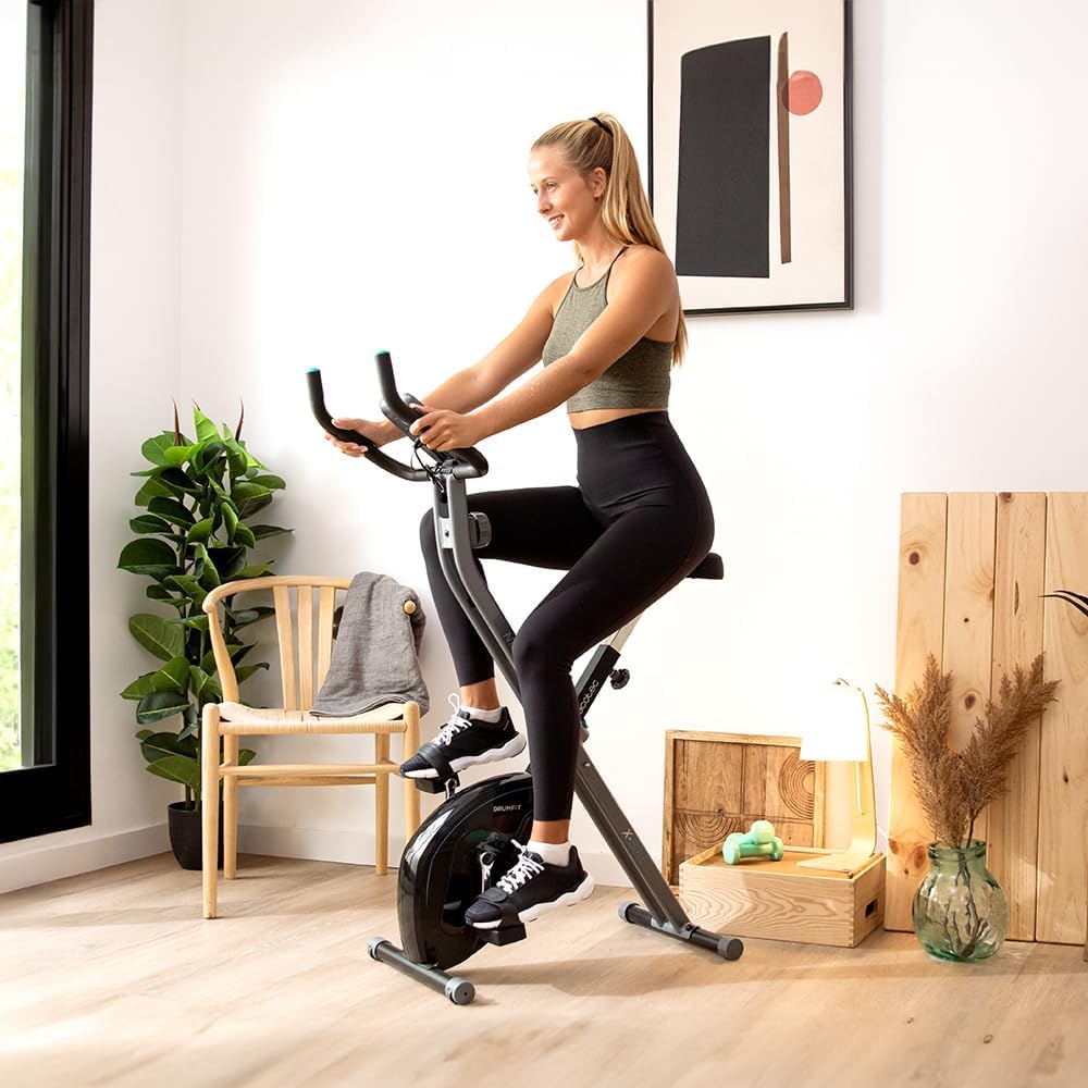 Cecotec Bicicleta Estática Plegable con Volante de Inercia de 3 Kg Drumfit X-Bike 3000 Neo,