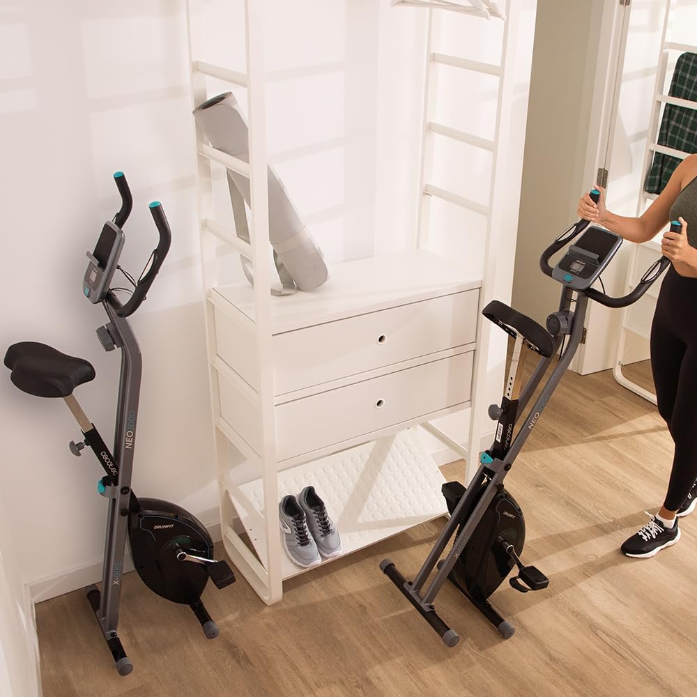 Cecotec Bicicleta Estática Plegable con Volante de Inercia de 3 Kg Drumfit X-Bike 3000 Neo,
