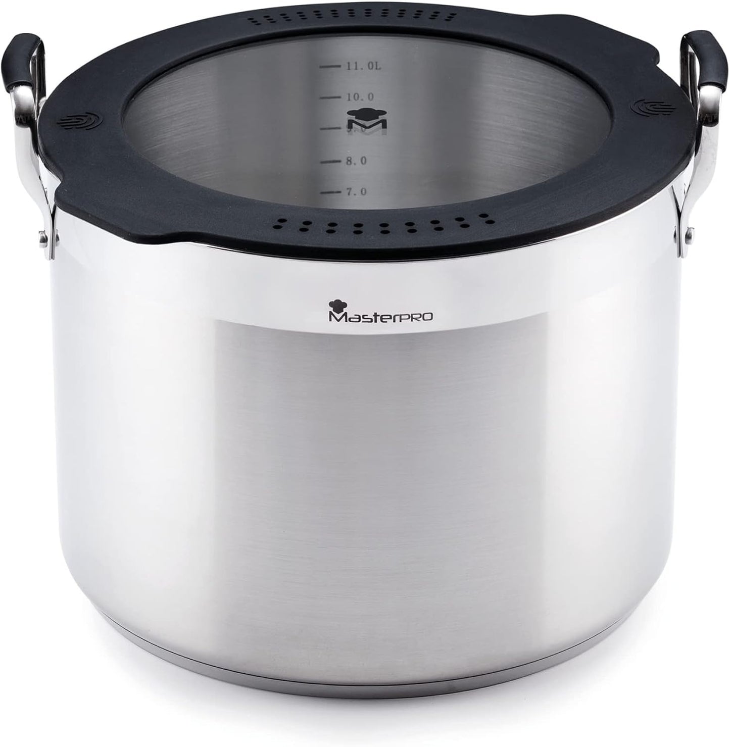 Masterpro Smart | Cacerola de Cocina de 28 cm | con Triple Capa de Acero Inoxidable y Aluminio Forjado
