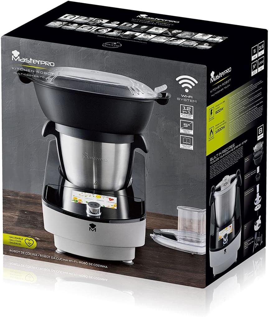 Masterpro Robot de Cocina Táctil- MultiCooker Touch 3,5L, Multifunción, 9 Programas
