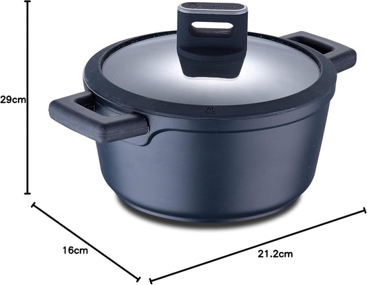 CACEROLA 24X12CM ALUMINIO FUNDIDO C/TAPA IND INDIGO MP