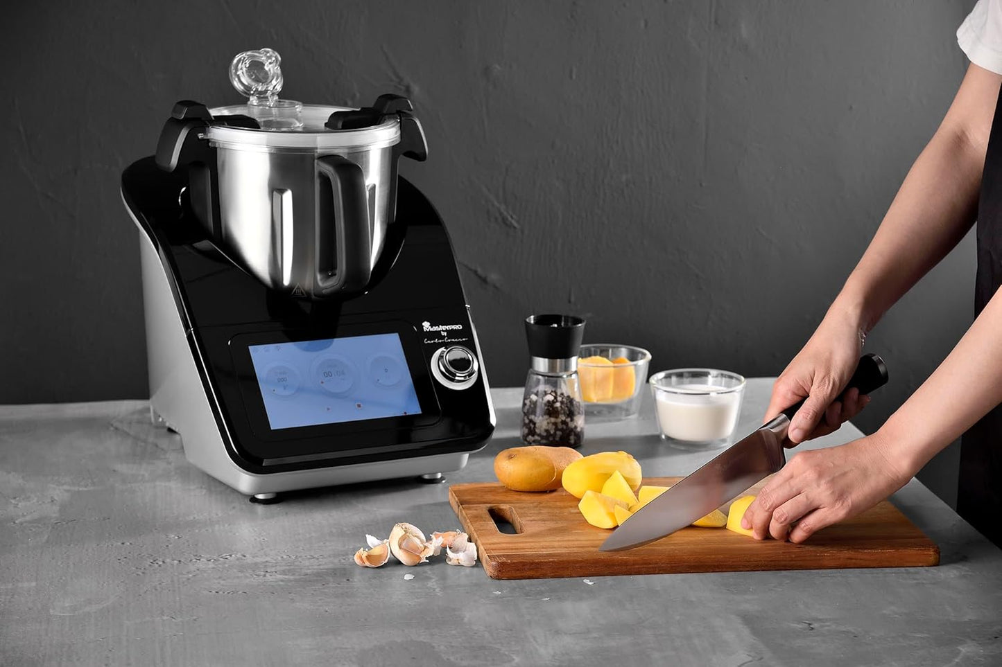 MasterPRO BY CARLO CRACCO - Robot de Cocina Multifunción 1000W - Recipiente Inox 4.5L