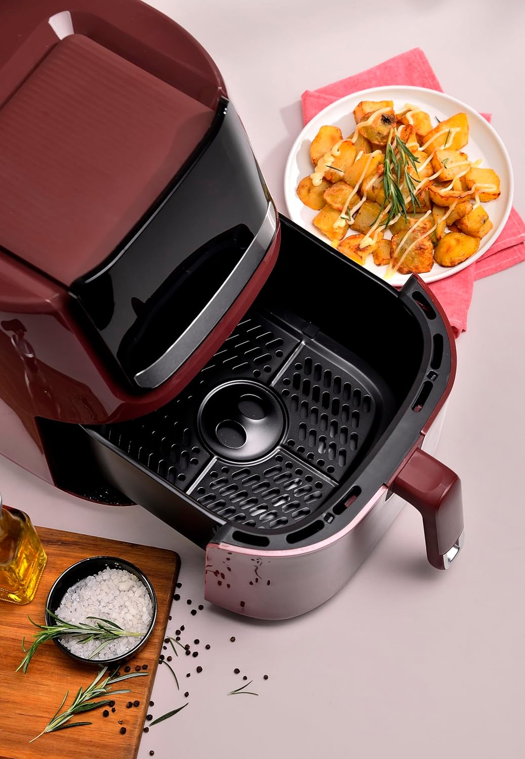 BERGNER MAROON - Freidora de Aire 1600W 6.5L - 10 Programas
