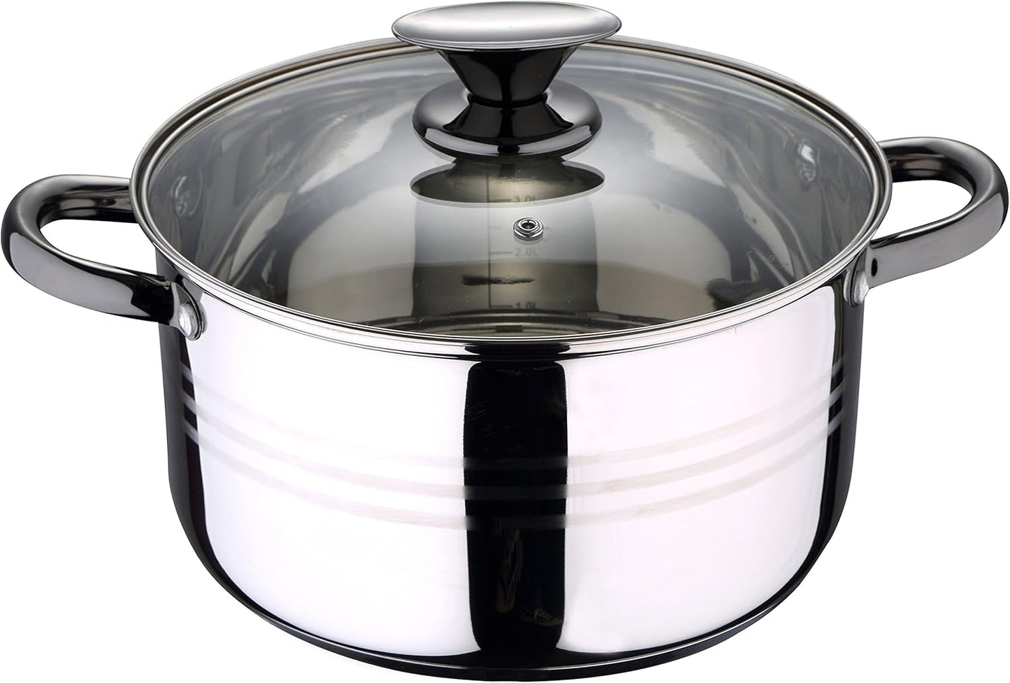 San Ignacio Bateria de cocina 8 piezas-acero inoxidable-tapas de vidrio-apta para inducción-Colección Hita, Ø16 Ø18 Ø20 y Ø24 cms