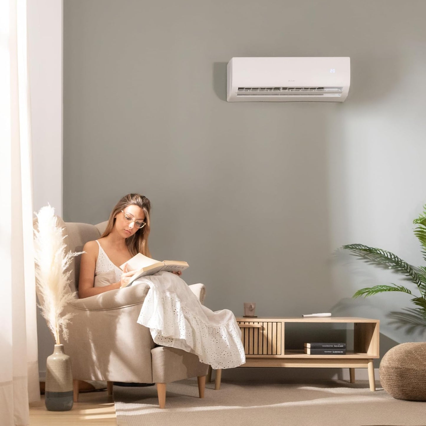 Cecotec Aire Acondicionado Split AirClima 12000 Smartfresh Connected. 12000 BTU, Motor DC, Bomba de calor, Control Wifi, Mando a distancia, Pantalla LED, Sistema Inverter, Cobertura 22 m2