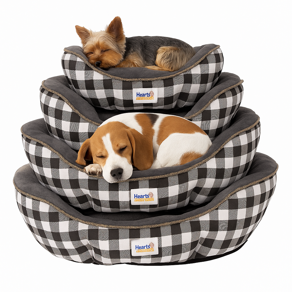 CAMA PARA MASCOTAS CIRCULAR CLASSIC LINE L:75X60X25CM HEARTS & HOM