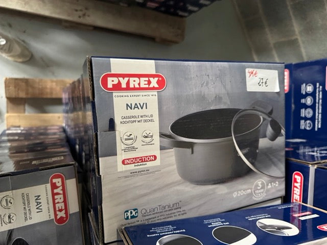 CACEROLA 20X9.5CM C/TAPA ALUMINIO FUNDIDO IND NAVI PYREX