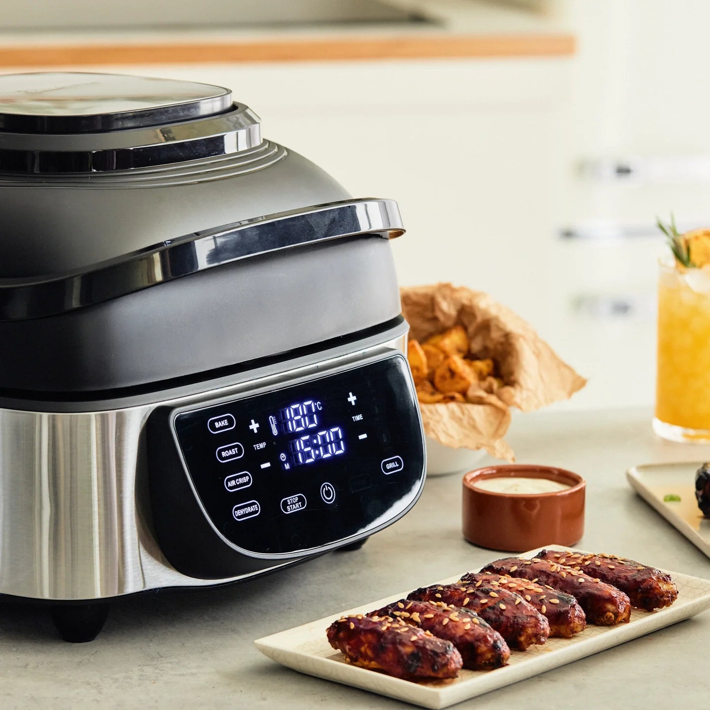 MasterPro Digital Smokeless Freidora de Aire Multifunción 7L 1800W