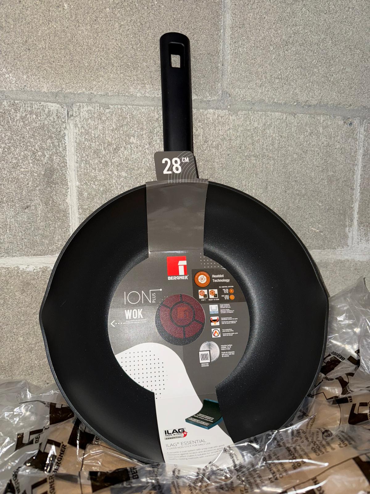 WOK 28X8 CM ALU FORJADO ION PLUS Bergner
