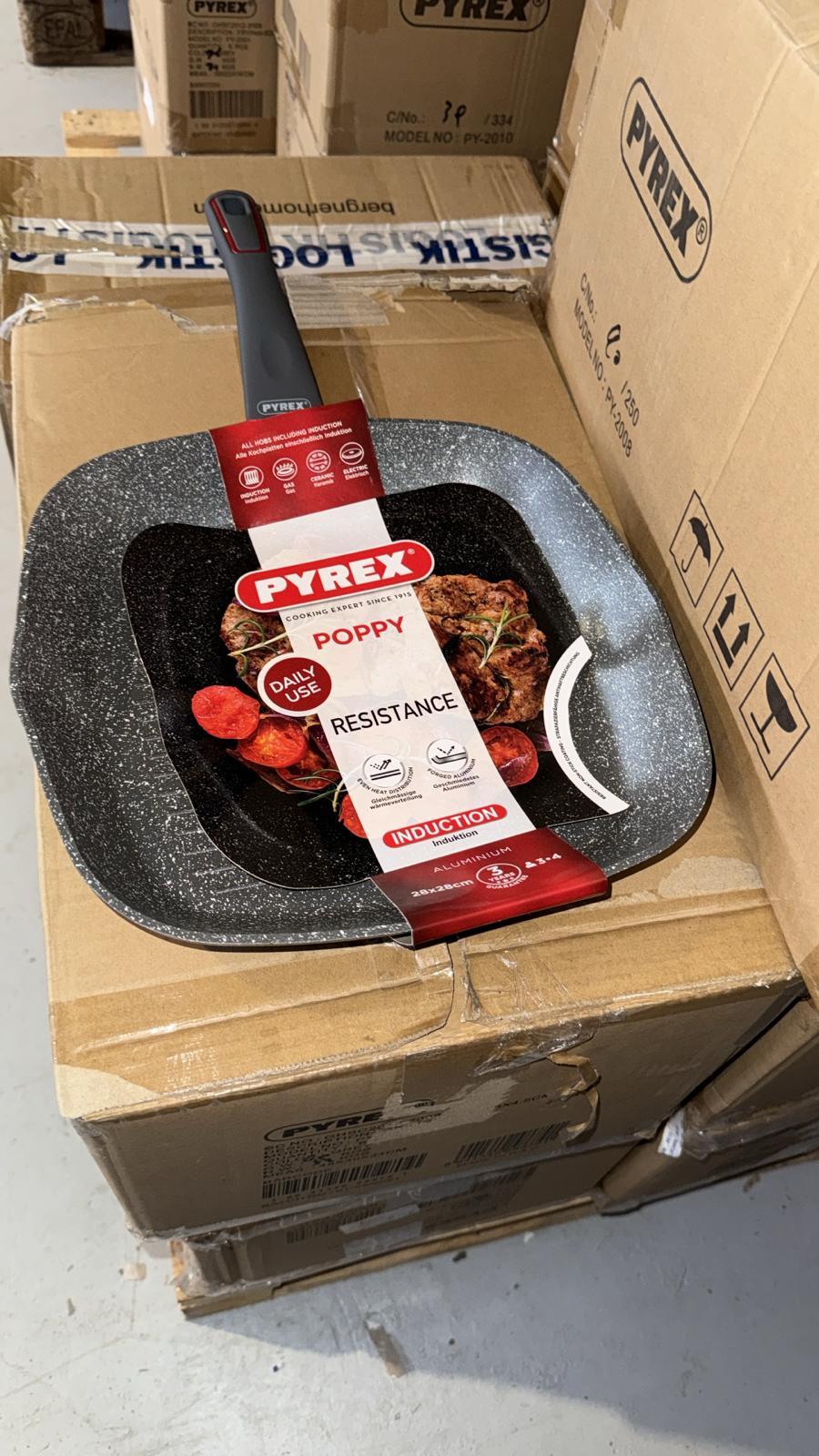 SARTEN GRILL 28X28X4.5CM ALU FORJADO IND POPPY PYREX