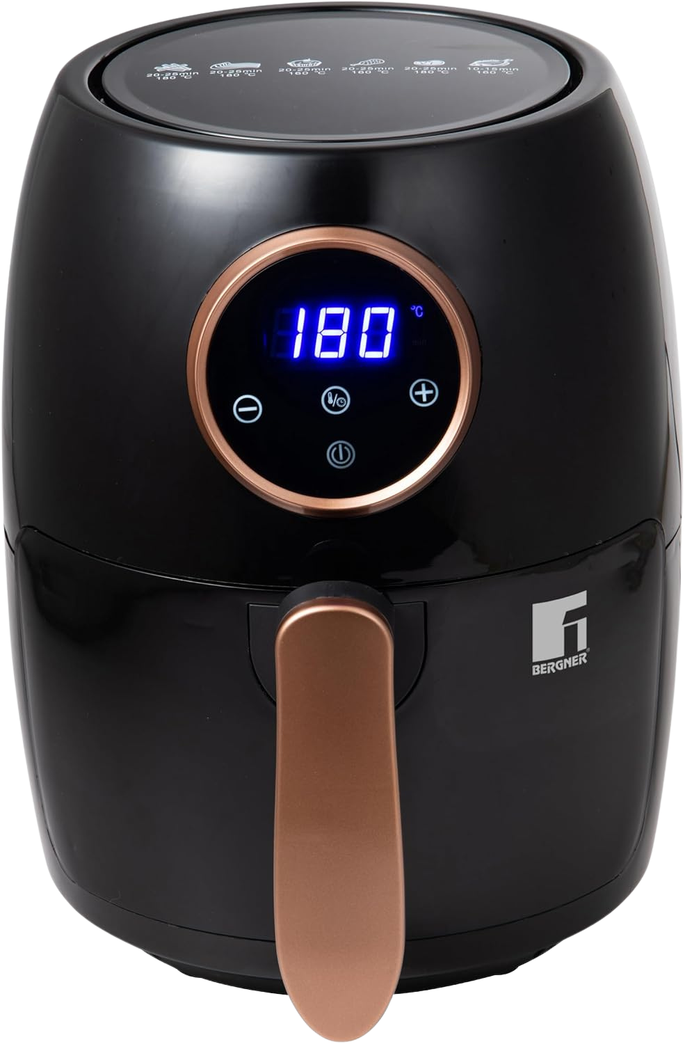 BERGNER Copperly - Freidora De Aire de Potencia 1000 W, 2L