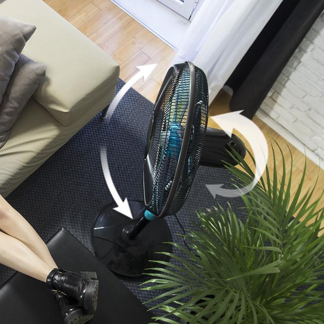 EnergySilence 510. Ventilador de Pie, 40 W, 5 Aspas de 40 cm de diámetro, Oscilante, 3 Velocidades