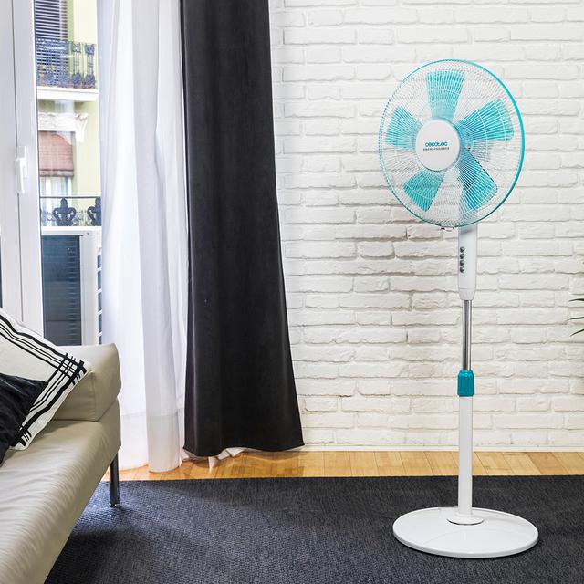 EnergySilence 500 Ventilador de Pie. 40 W, 5 Aspas de 40 cm de diámetro, Oscilante, 3 Velocidades