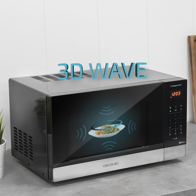 ProClean 6010. Microondas negro de 800 W, Capacidad de 23 Litros