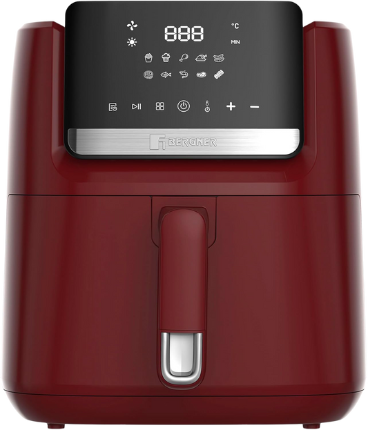 BERGNER MAROON - Freidora de Aire 1600W 6.5L - 10 Programas