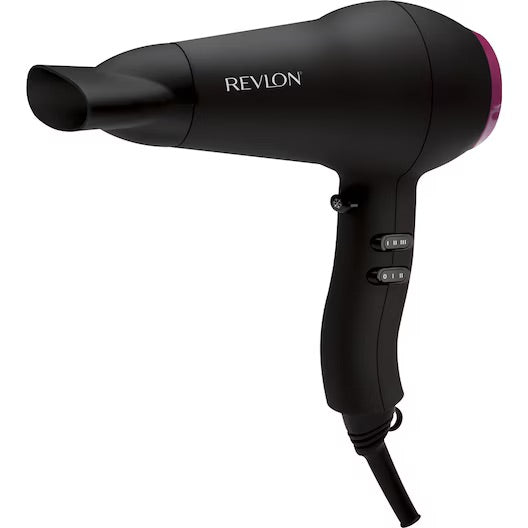 Secador - Revlon RVDR5251E, 2.000 W, 3 niveles, 2 velocidades, Ionizador, Motor AC, Aire frío, Negro