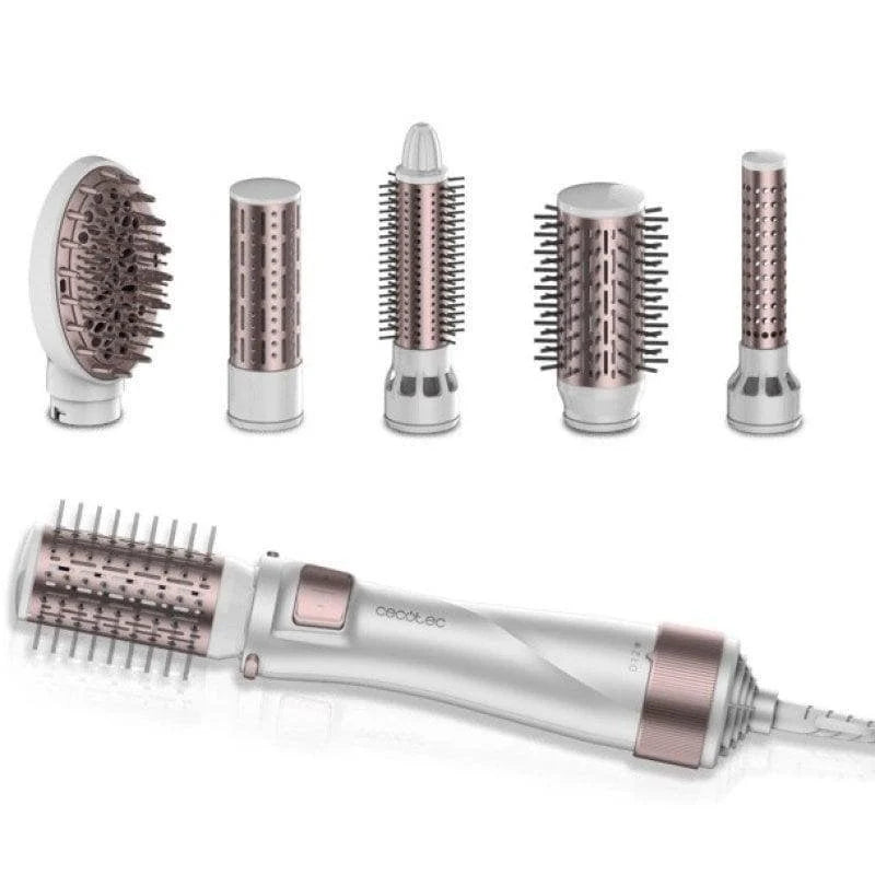 Cecotec Cepillo de Aire 5 en 1 Bamba CeramicCare 5in1 Pro, 1000 W, Cerámica, Tecnología Iónica, 3 Ajustes de Temperatura y 2 Velocidades, Función de Aire Frío, Incluye 5 Cabezales Visita la tienda de Cecotec