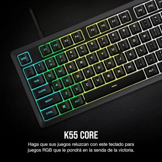 Corsair K55 CORE RGB Teclado Gaming Retroiluminado Negro