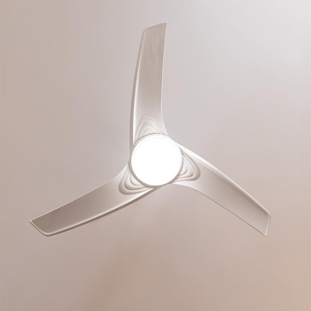 Cecotec Ventilador de Techo con Mando a Distancia, Temporizador y Luz LED EnergySilence Aero 550. 60 W, 132 cm de Diámetro, 3 Aspas, 3 Velocidades, Función Invierno, Diseño en blanco