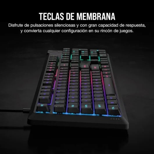 Corsair K55 CORE RGB Teclado Gaming Retroiluminado Negro