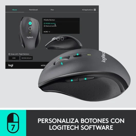 Logitech M705 Marathon Mouse Ratón Inalámbrico 1000 DPI