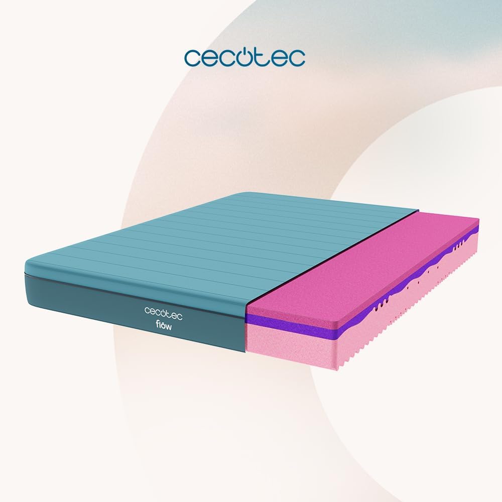Cecotec Colchón Viscoelástico y Enfundable Flow Genuine 90x200