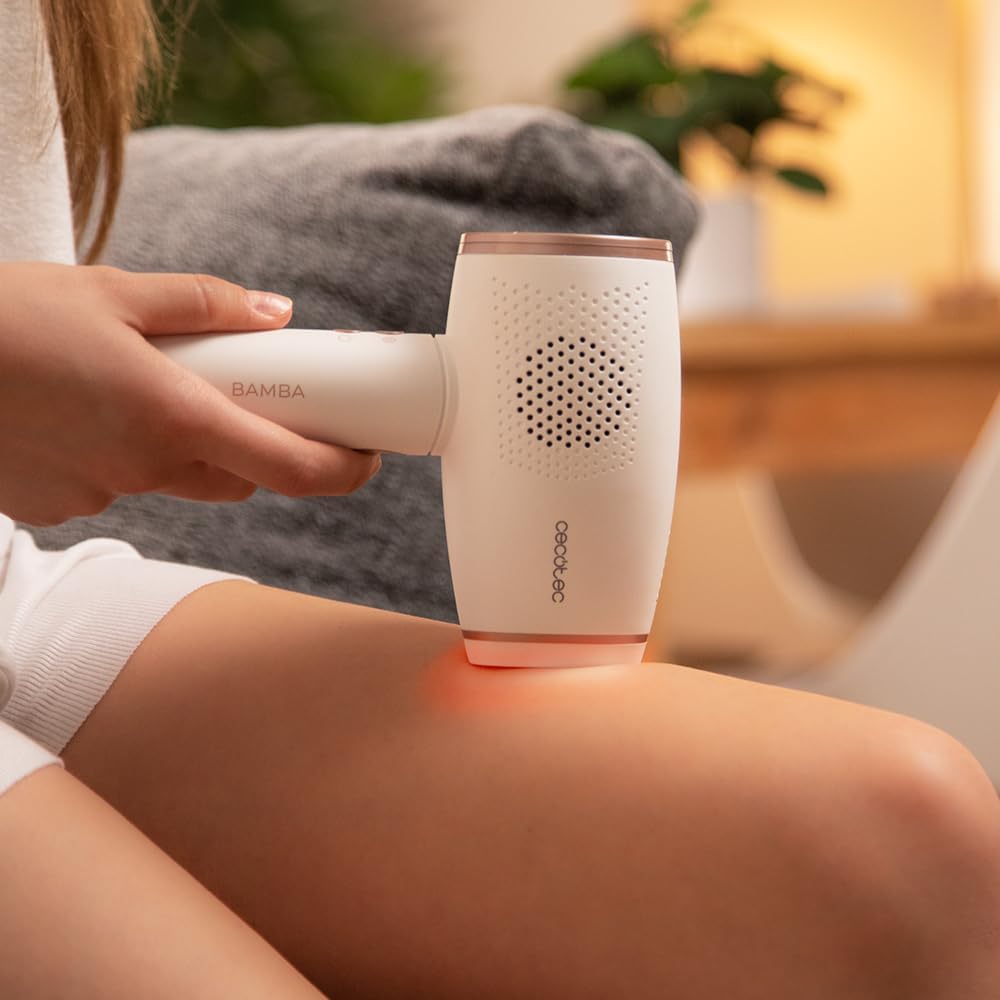 Cecotec Depiladora IPL Bamba SkinCare IPL Quartz. Luz pulsada 120.000 disparos, Lámpara de Cuarzo, Sensor para detección de piel, Diseño compacto