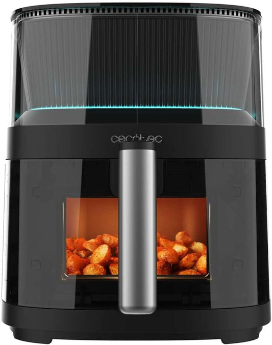 Cecotec Freidora de Aire sin Aceite de 5 L Cecofry Neon 5000 Air Fryer. 1500W, Spray de Agua, Ventana, Luz Interior, Tecnología PerfectCook, 10 Menús, Panel de control Táctil, 80º-230ºC