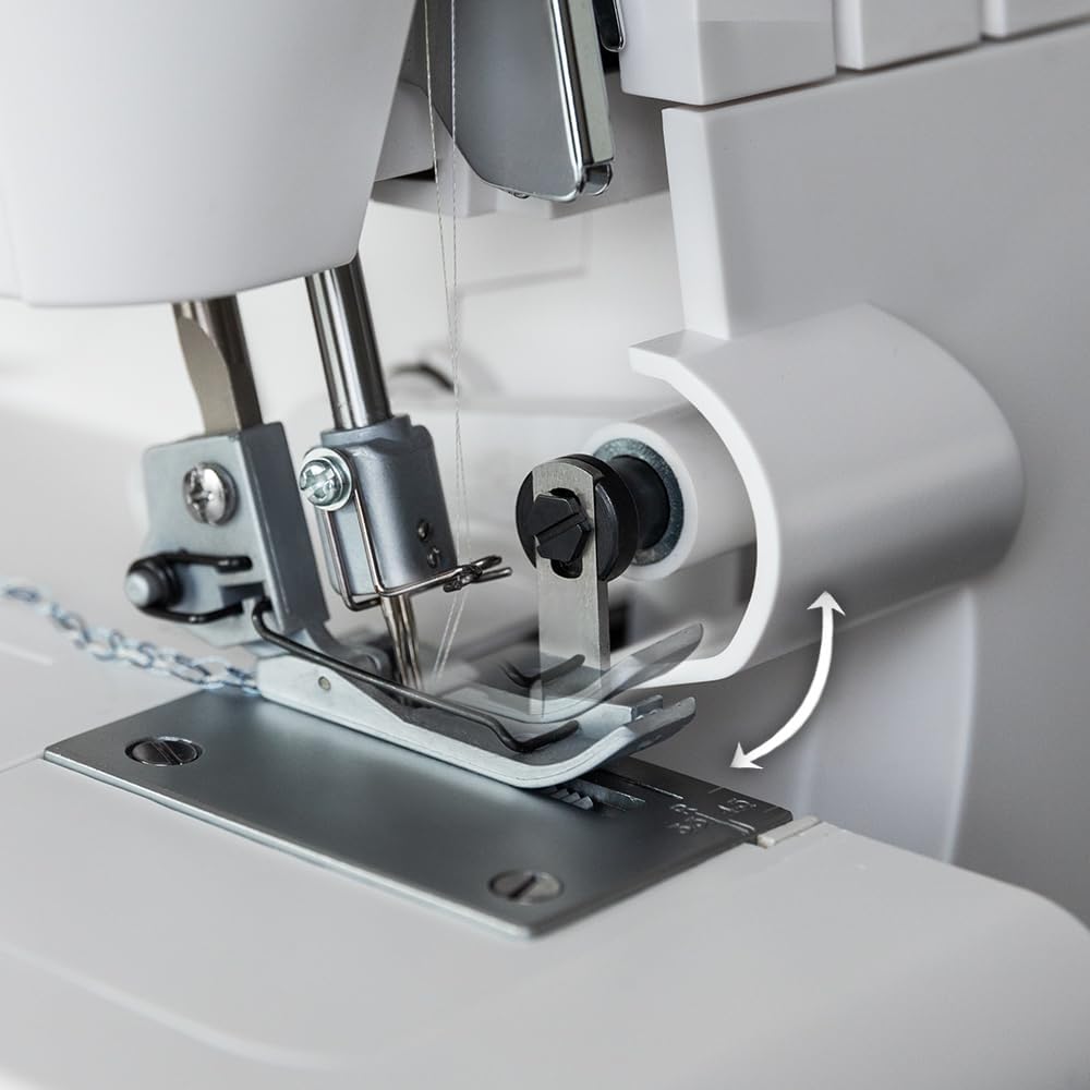 Cecotec Máquina de Coser, Remalladora BelleCouture OverLock, 1100 rpm de Velocidad, Presión de Prénsatelas Ajustable, Avance diferencial, Funciones de Puntada de 4 Hilos y Kit de Accesorios