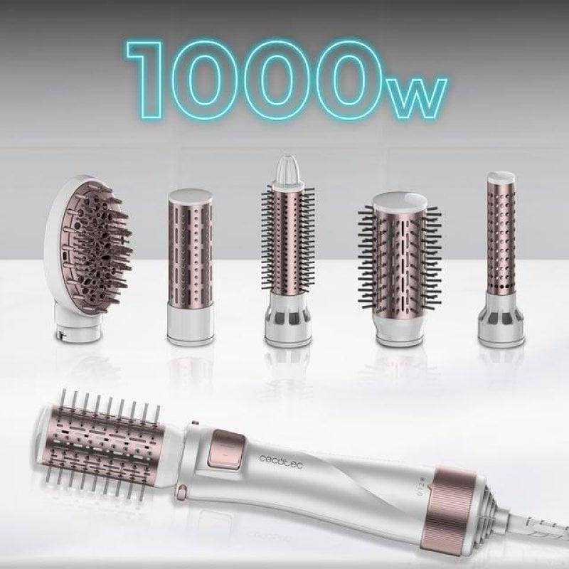 Cecotec Cepillo de Aire 5 en 1 Bamba CeramicCare 5in1 Pro, 1000 W, Cerámica, Tecnología Iónica, 3 Ajustes de Temperatura y 2 Velocidades, Función de Aire Frío, Incluye 5 Cabezales Visita la tienda de Cecotec