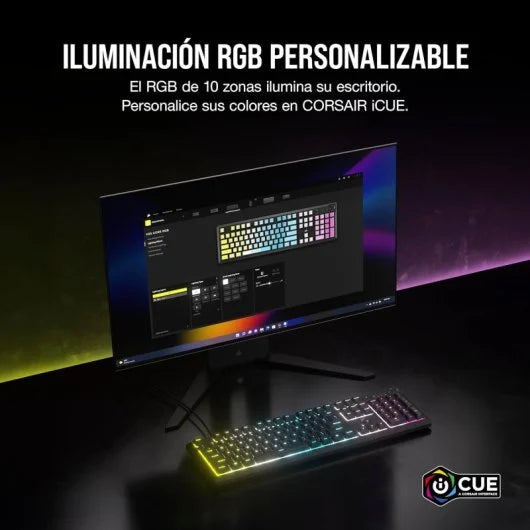 Corsair K55 CORE RGB Teclado Gaming Retroiluminado Negro