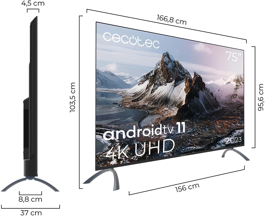 Cecotec Televisor LED 75" Smart TV A3 Series ALU30075S