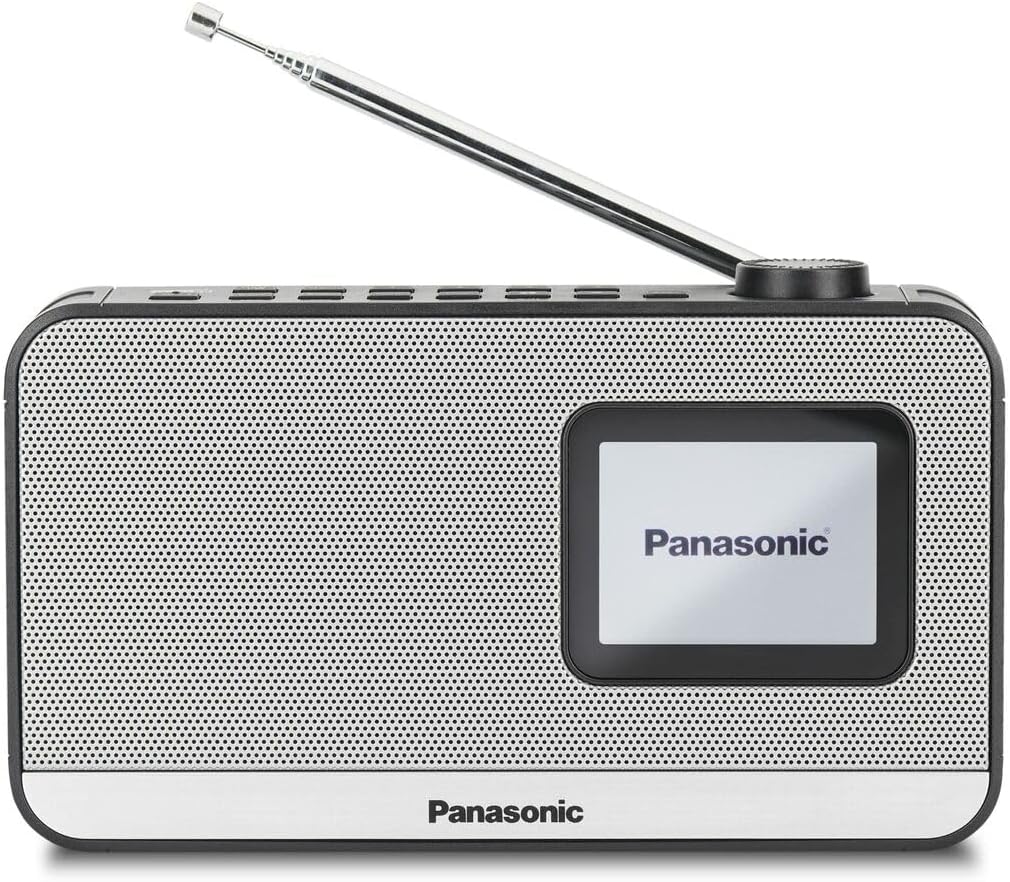 Panasonic RF-D15EG-K Radio Digital Portátil Dab+/FM con Bluetooth, Pantalla LCD TFT de 2,4", Altavoz de 1 W y 5 cm, 4 Botones Preestablecidos, Batería y CA, Alarma, Funciones de Reloj, Negro