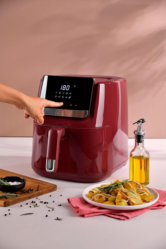 BERGNER MAROON - Freidora de Aire 1600W 6.5L - 10 Programas