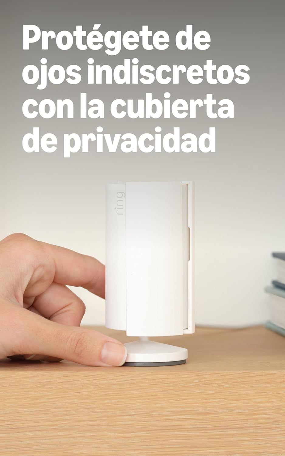 Ring Cámara interior Cámara de vigilancia wifi con enchufe para mascotas | Vídeo 1080p HD, comunicación bidireccional, cubierta de privacidad