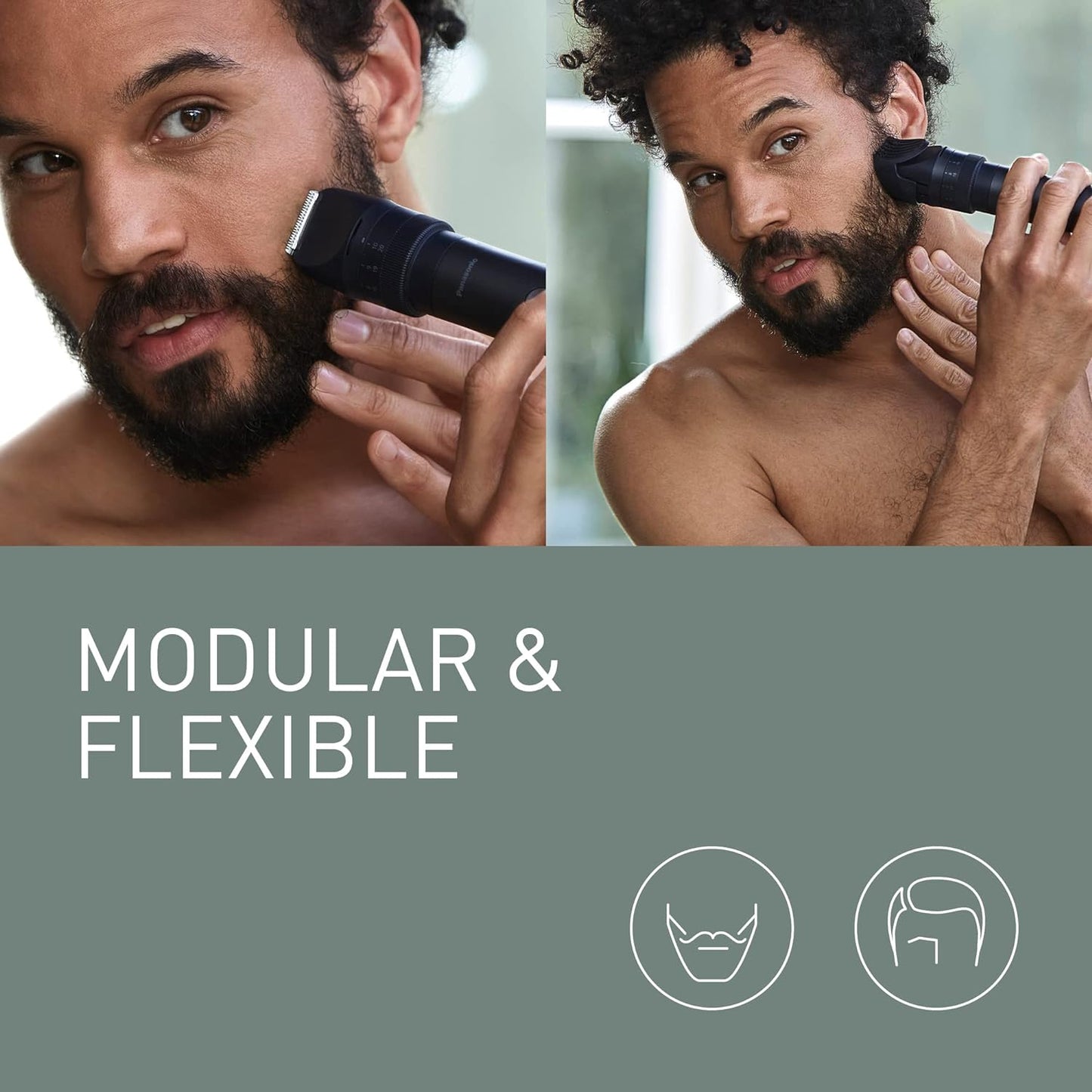 Panasonic Multishape ER-CKL1: recortador de barba y pelo resistente al agua para hombre con batería de ion de litio recargable