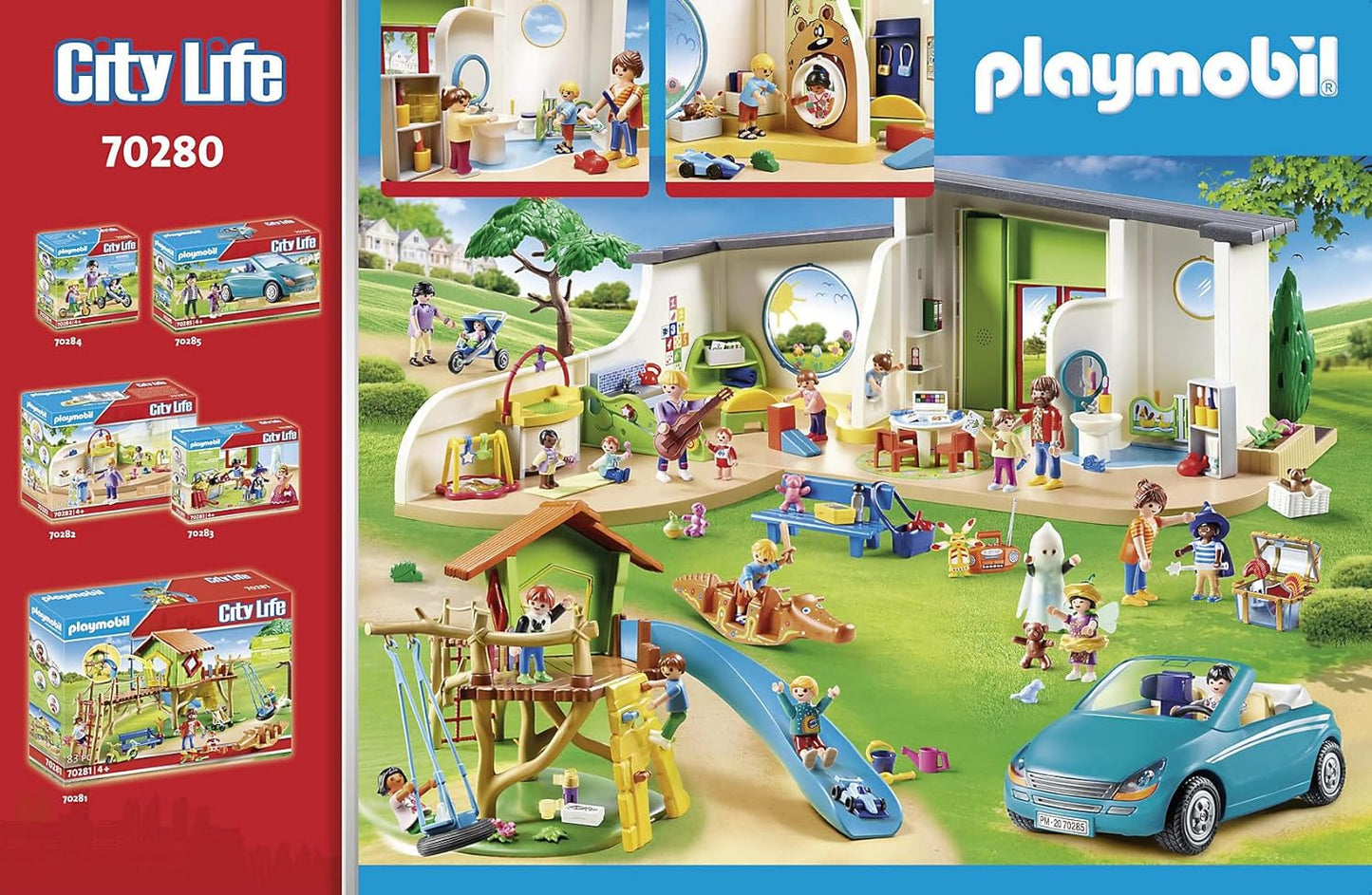 PLAYMOBIL 70280 City Life Guardería Arcoíris con Efectos de luz y Sonido, A Partir de 4 años, Multicolor