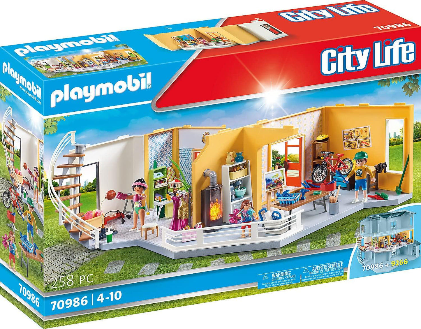 PLAYMOBIL 70986 City Life Extensión de Planta Casa contemporánea, con Efectos de Luz, Juguetes para Niños a Partir de 4 Años, Multicolor