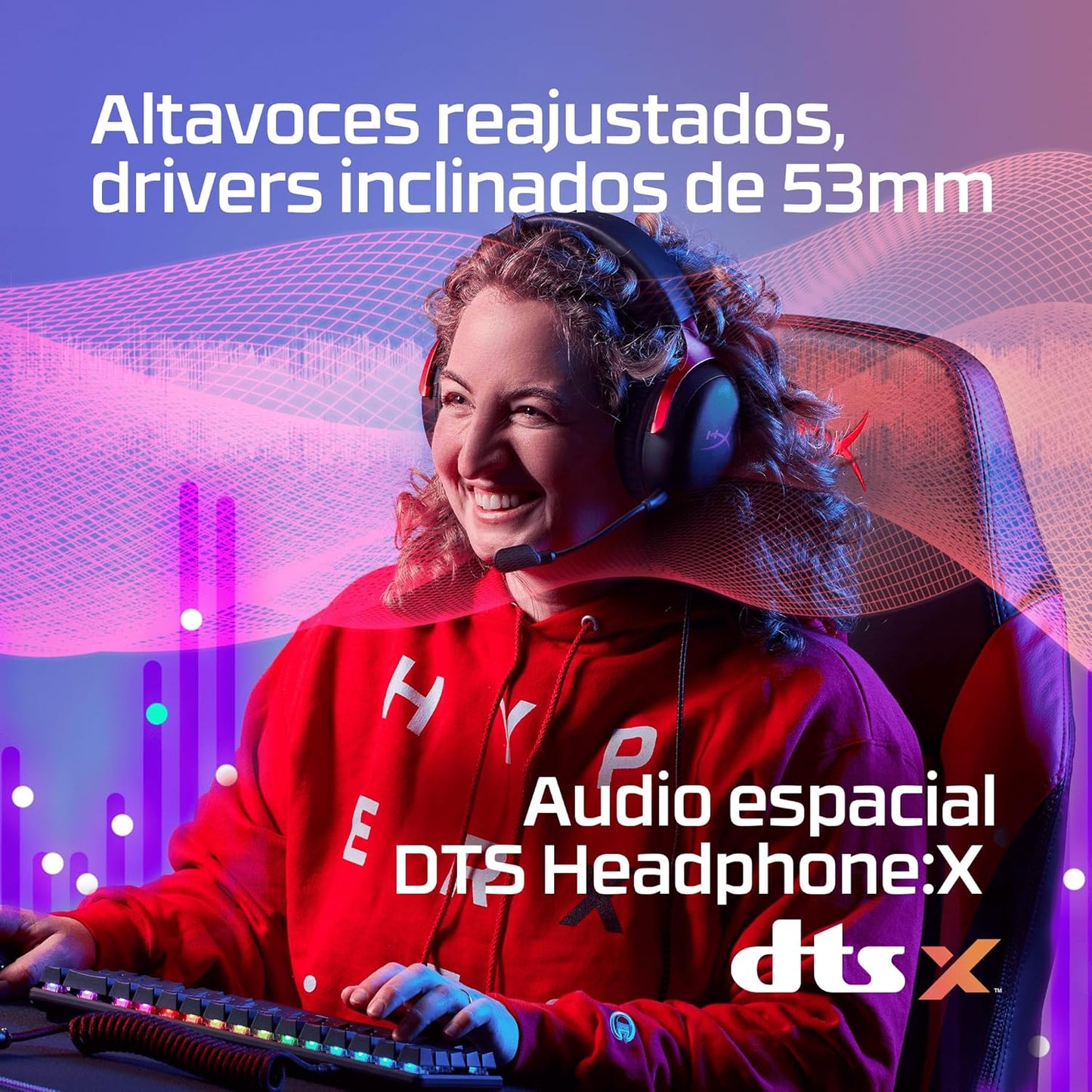 HyperX Cloud III: auriculares para juegos con cable, PC, PS5, Xbox Series X|S, controladores de 53 mm en ángulo, DTS, espuma con memoria, marco resistente, micrófono nítido de 10 mm, USB-C, USB-A
