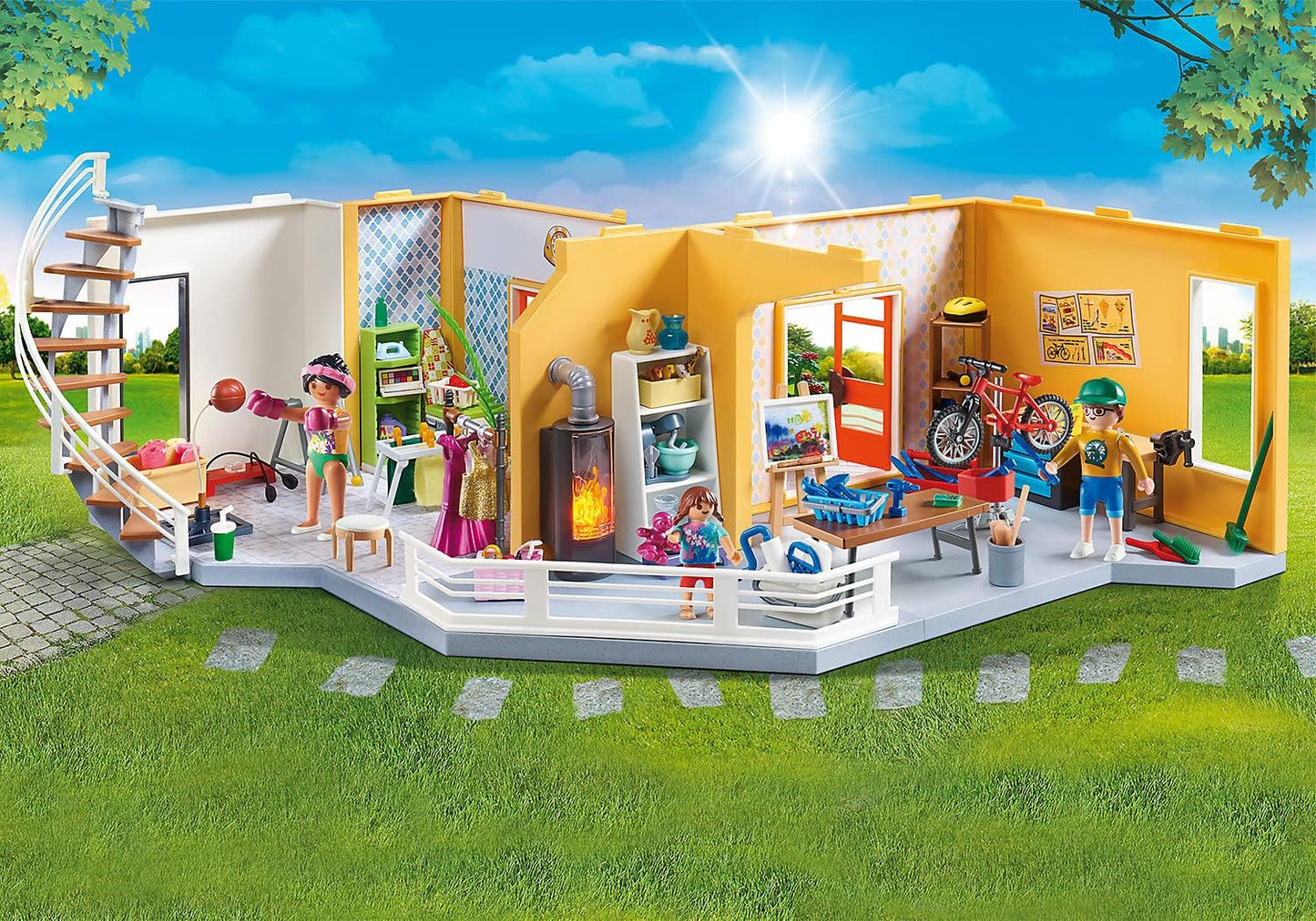 PLAYMOBIL 70986 City Life Extensión de Planta Casa contemporánea, con Efectos de Luz, Juguetes para Niños a Partir de 4 Años, Multicolor