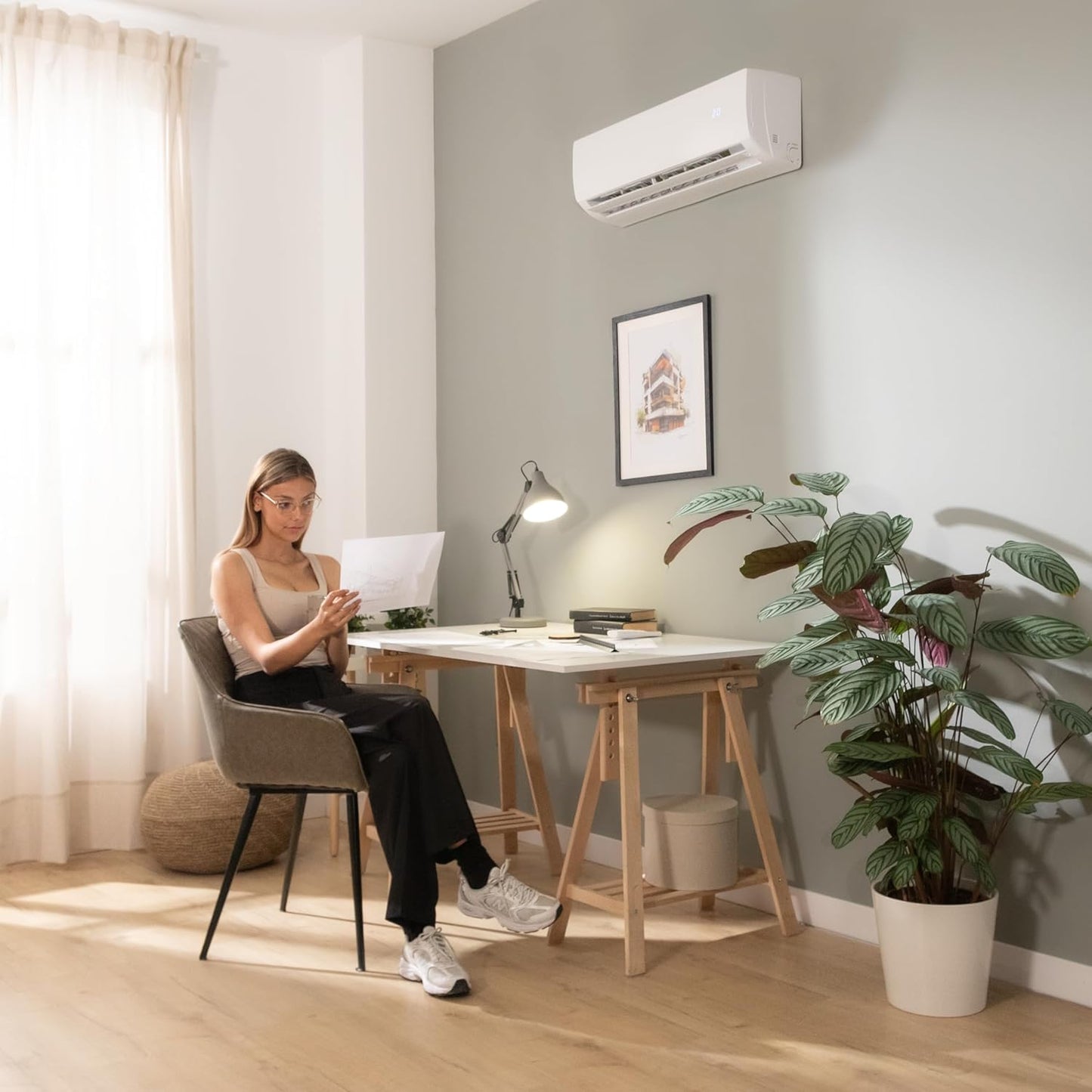 Cecotec Aire Acondicionado Split AirClima 12000 Smartfresh Connected. 12000 BTU, Motor DC, Bomba de calor, Control Wifi, Mando a distancia, Pantalla LED, Sistema Inverter, Cobertura 22 m2