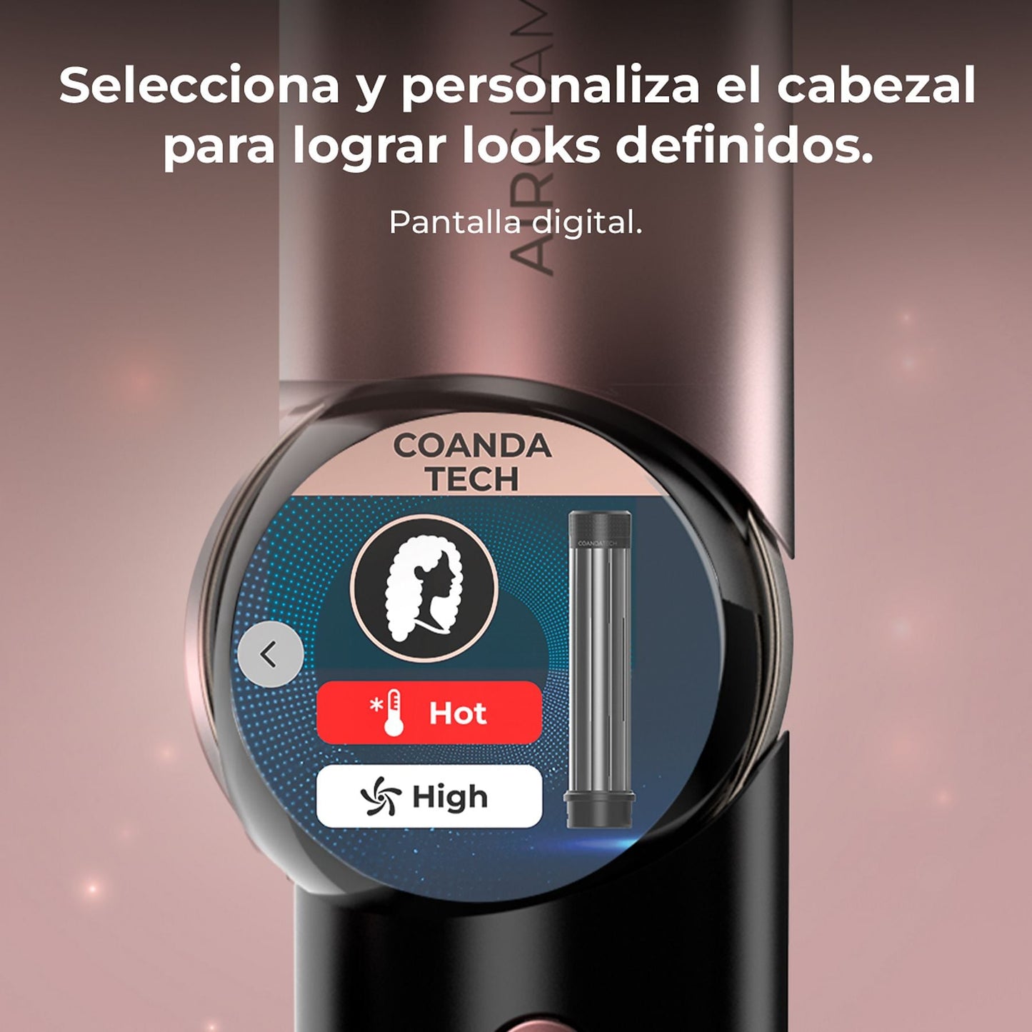 Cecotec AirGlam 14in1 Flex Black, 14 Cabezales intercambiables, Revestimiento cerámica y queratina, Negro