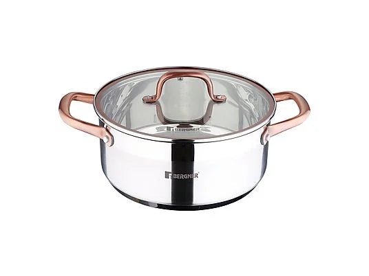 CACEROLA 24X10.5 4.5L ACERO INOX IND C/TAPA COPPER IC