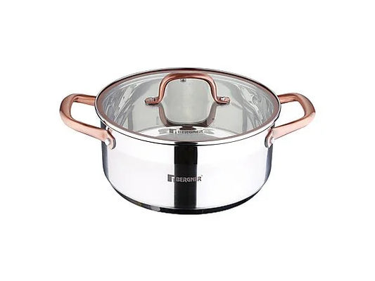 CACEROLA 24X10.5 4.5L ACERO INOX IND C/TAPA COPPER IC