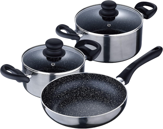 SAN IGNACIO Soria | Cacerolas de Cocina | Set de 5 piezas | Fabricadas con Aluminio Prensado