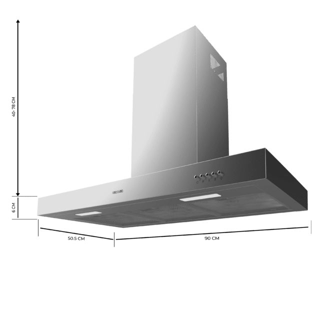 Campana T de 90cm de ancho TM 906500 Inox A